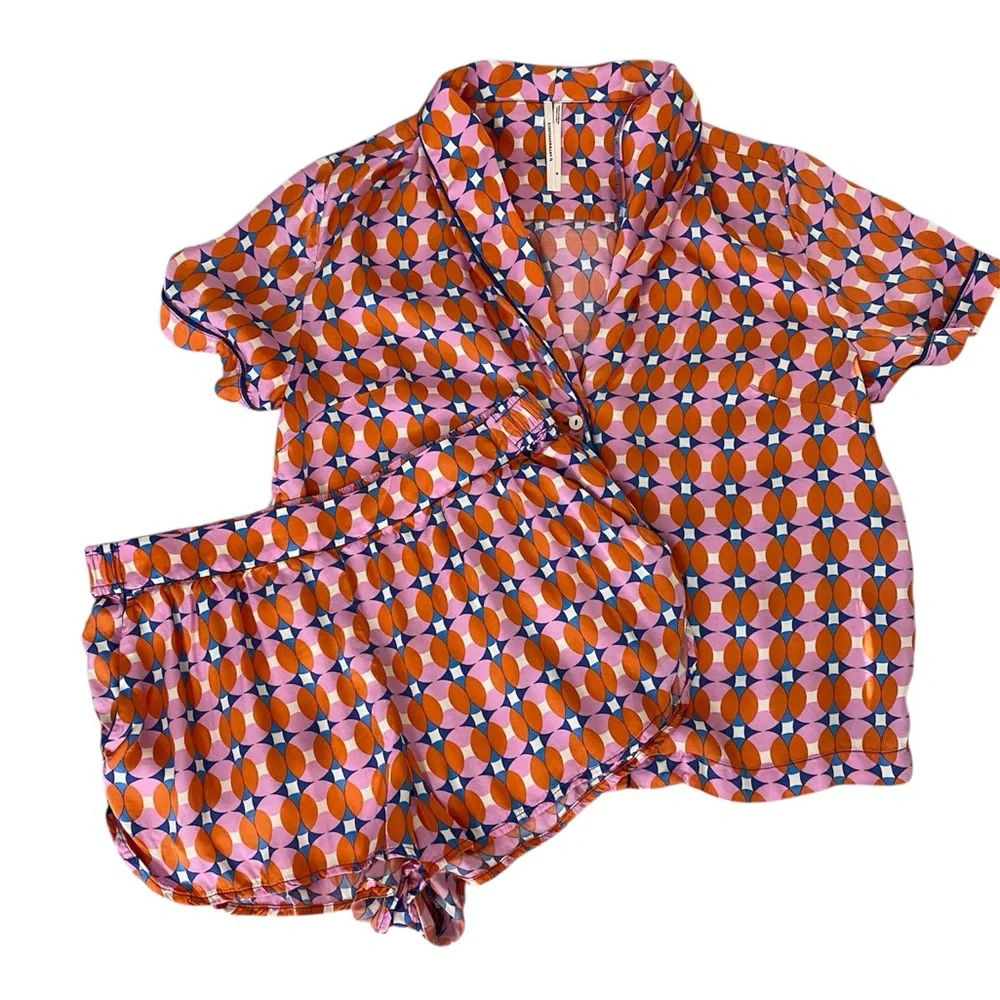 Anthropologie Orange and Pink Pajama Set - Picture 2 of 10